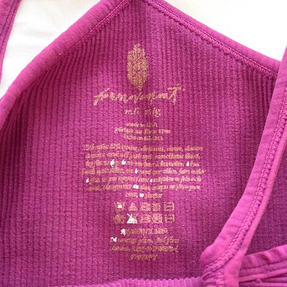 Free People Movement Pink Happiness Runs Square Neck One Piece Bodysuit Size M/L - Picture 5 of 7